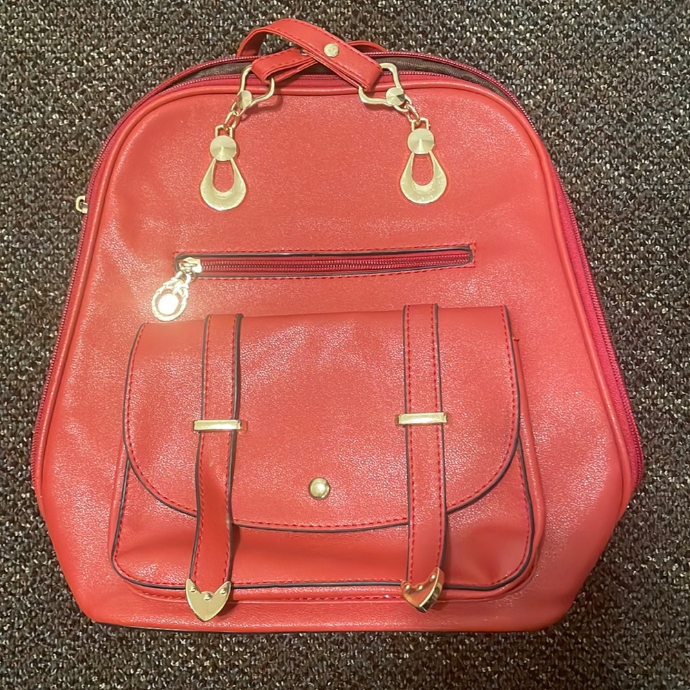Red leather bag